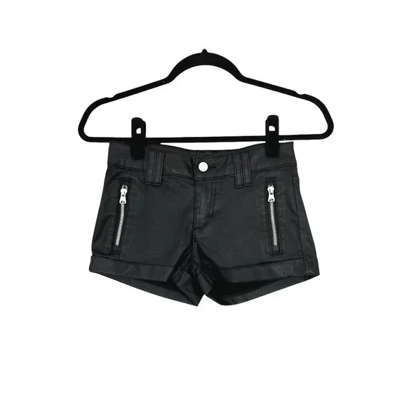 Bebe Matte Coated Clean Zip Shorts - Picture 1 of 6